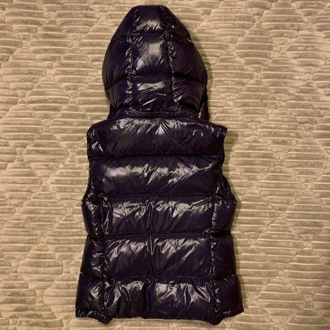 美品 モンクレール ダウンベスト GALENE ロゴワッペン フーディ ネイビー