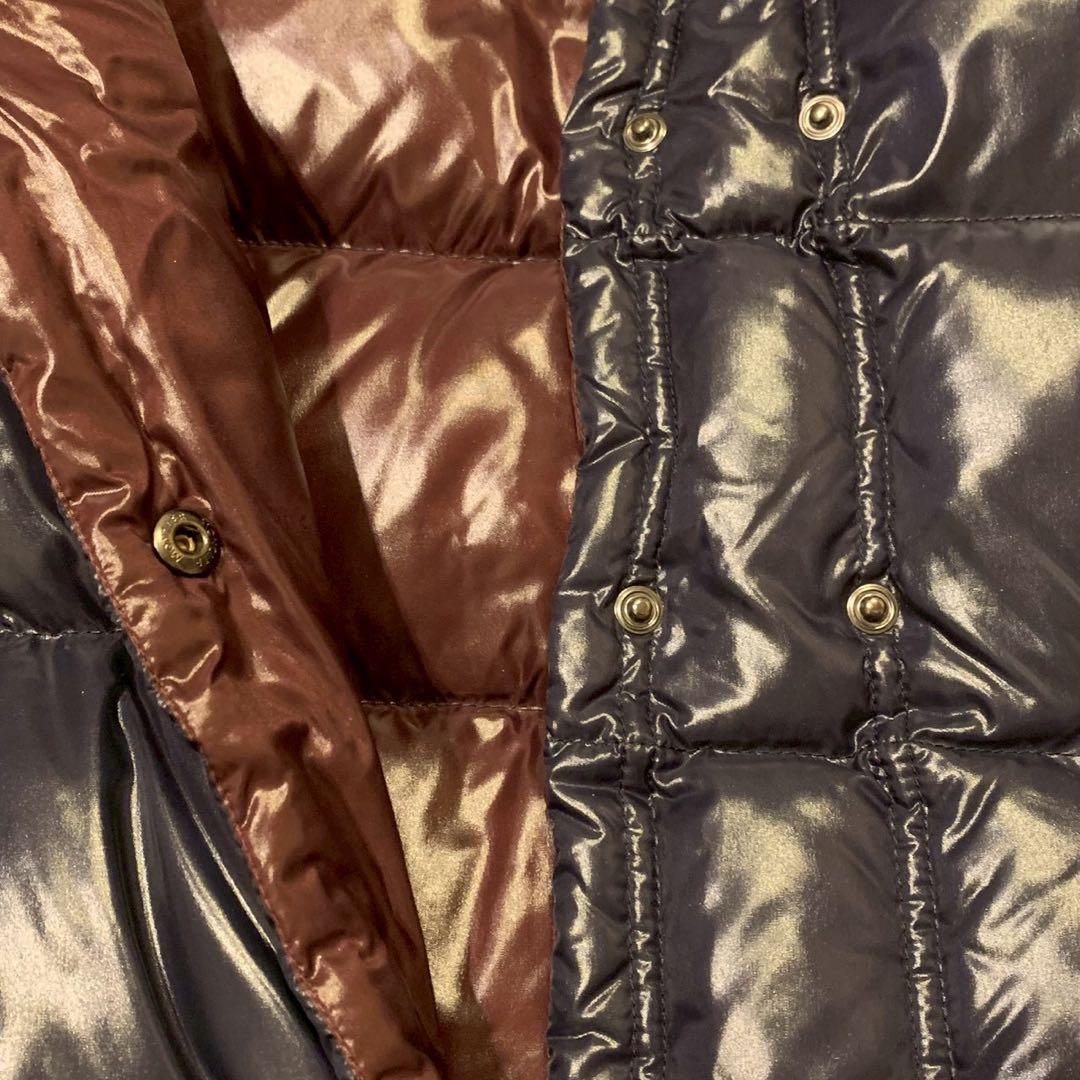 美品 モンクレール ダウンベスト GALENE ロゴワッペン フーディ ネイビー