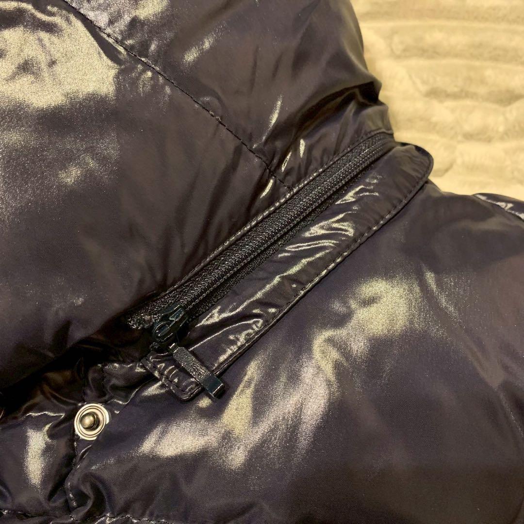 美品 モンクレール ダウンベスト GALENE ロゴワッペン フーディ ネイビー