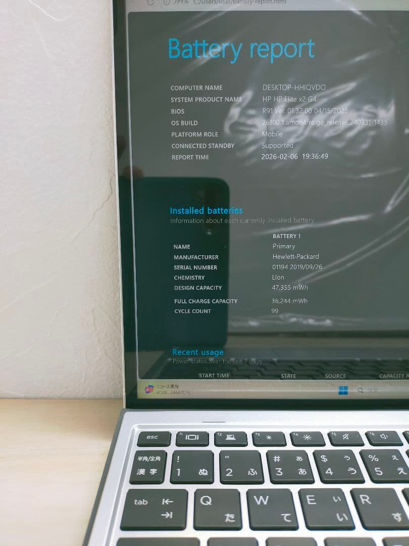 Windowsノート本体 HP Elite x2 G4 Core i5-8265U 1.6GHz