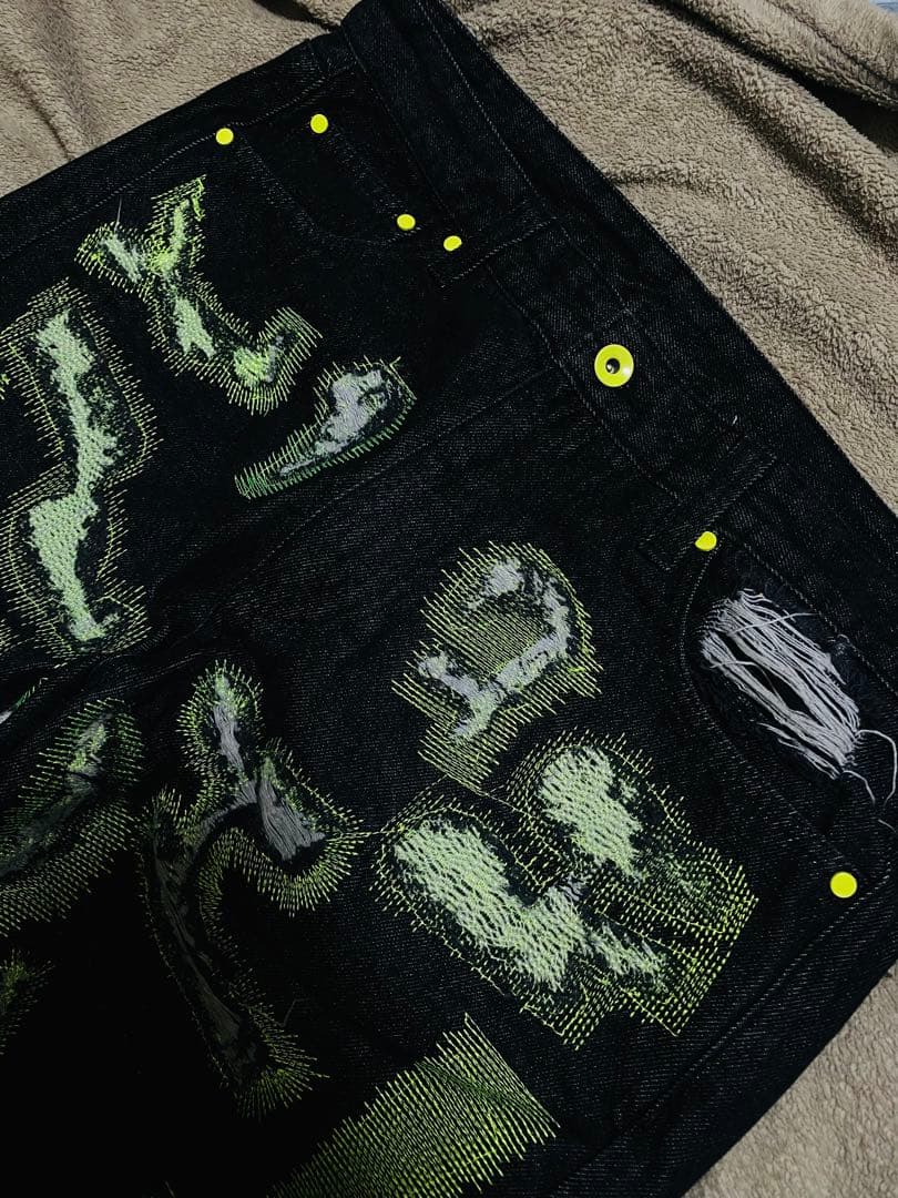 美品 endless縫い取り デニムパンツ 限定 vintage unisex