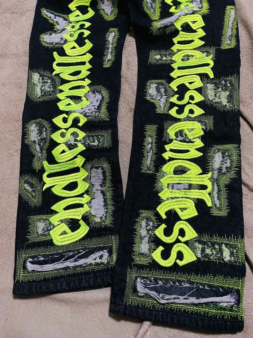 美品 endless縫い取り デニムパンツ 限定 vintage unisex