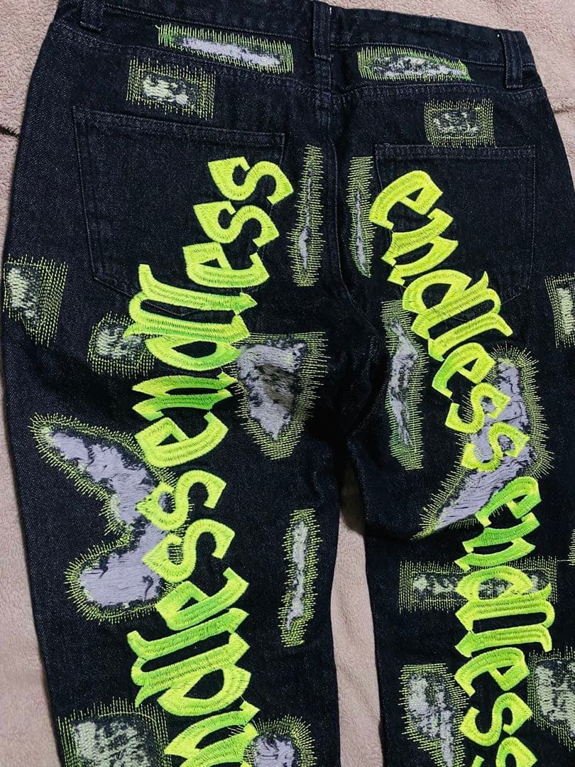 美品 endless縫い取り デニムパンツ 限定 vintage unisex