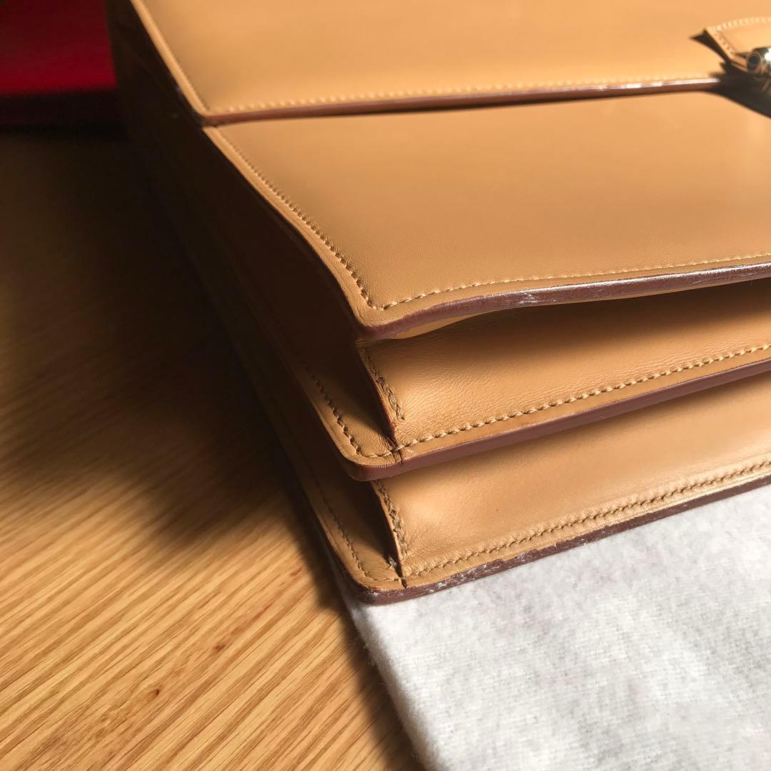 カルティエCartier マストライン　カーフブリーフケース　ライトブラウン