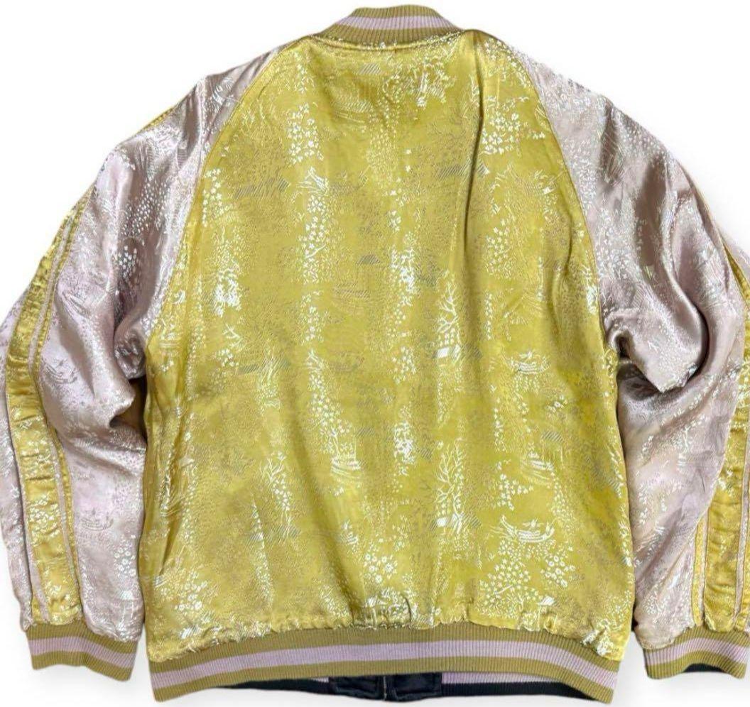 花旅楽団 鳳凰 総刺繍 リバーシブル スカジャン Mサイズ 孔雀