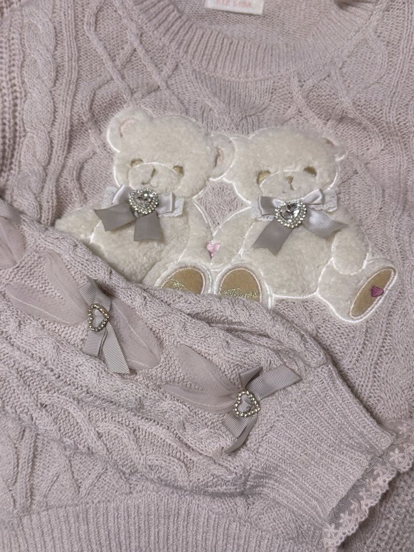 LIZLISA/Twin Bearsニツトトップス/ピンク