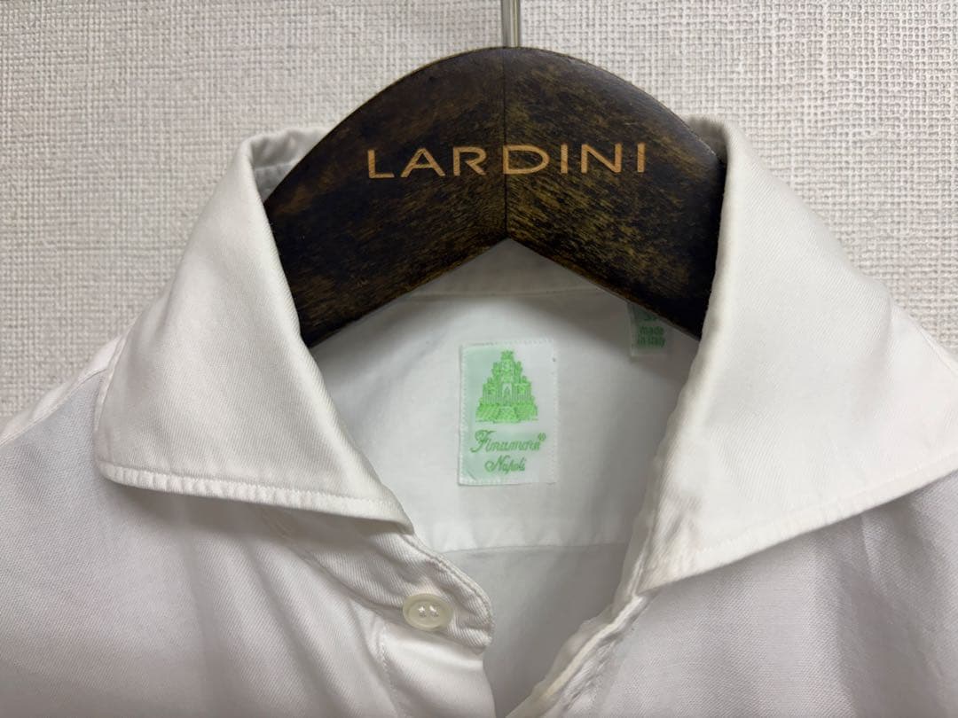 フイナモレ finamore シャツ 37 白 イタリア製