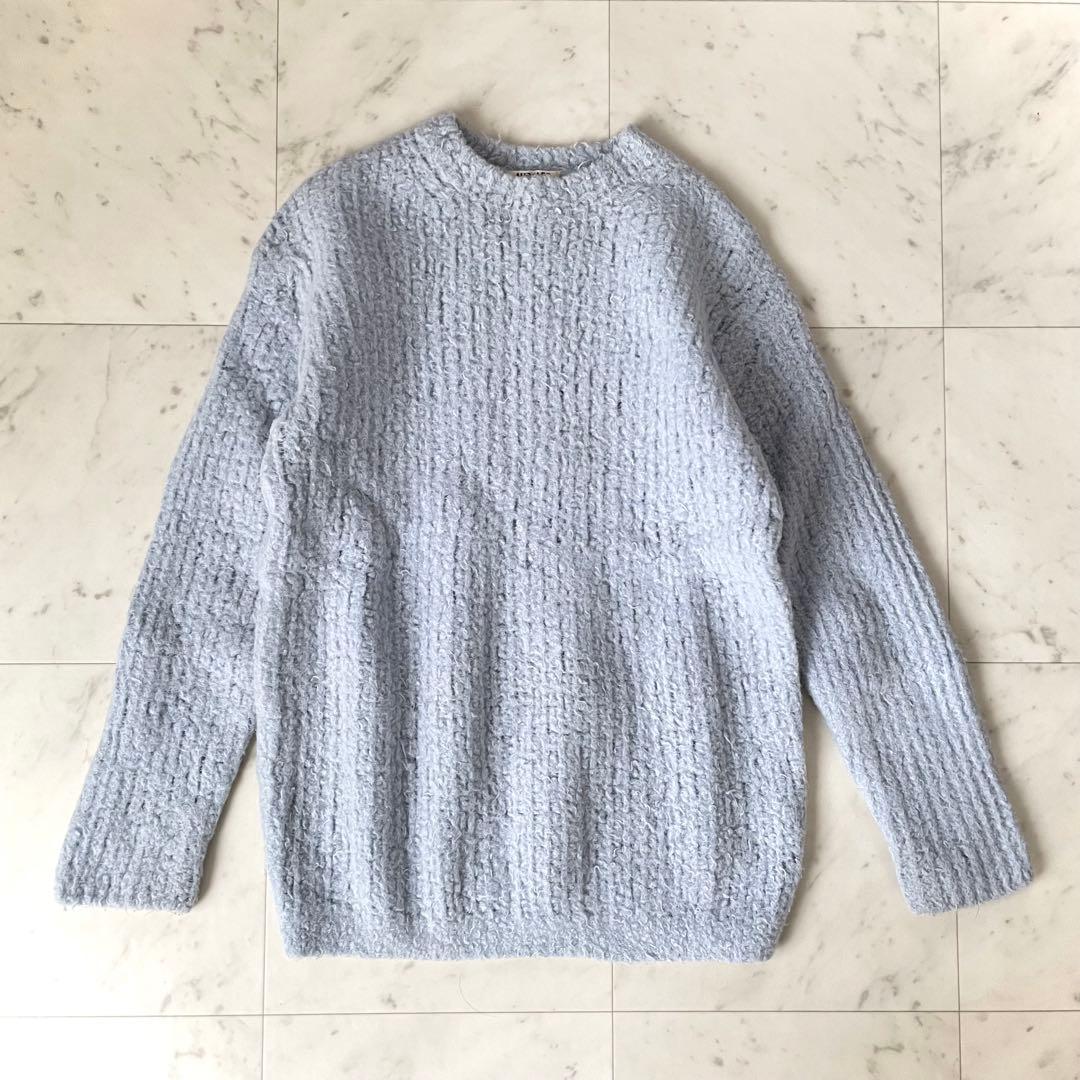美品✨オーラリー MILLED WOOL MOLE KNIT ブルー