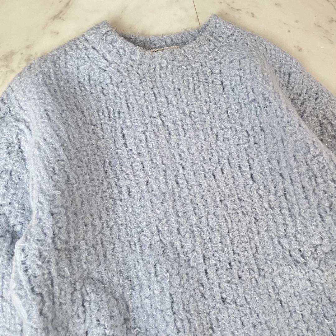 美品✨オーラリー MILLED WOOL MOLE KNIT ブルー