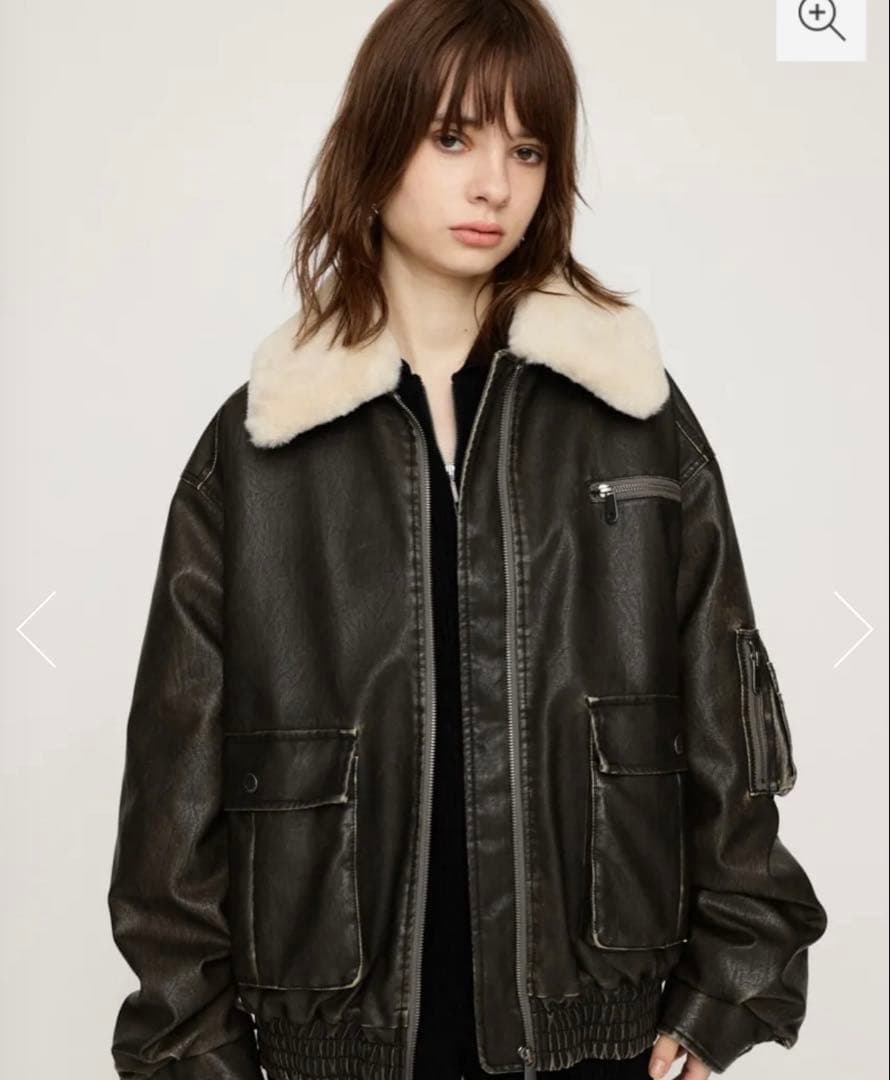 SLY VINTAGE F／LEATHER S／ブルゾン　BLACK／新品未使用