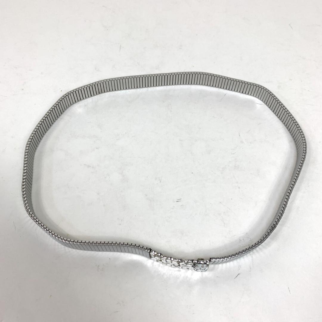 クリスチャンディオール ベルト ストーン シルバー 袋付き B1315