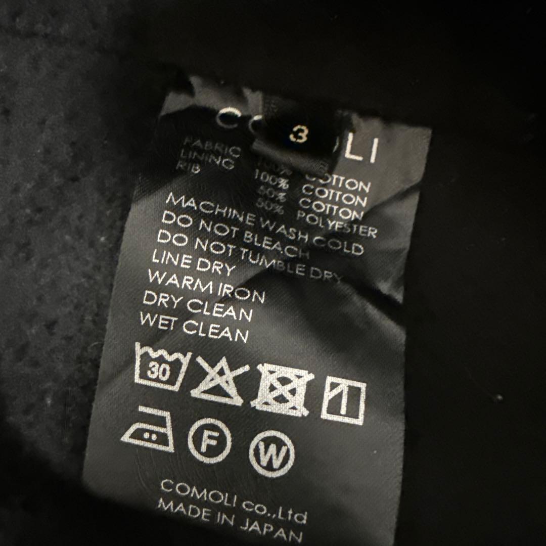 25AW COMOLI ブラックデニムジップパーカ 3