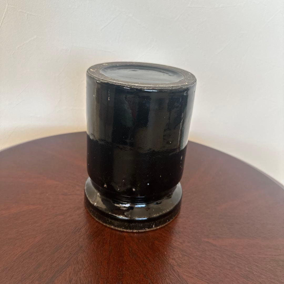 新品未使用　角掛 政志　カトラリースタンド黒釉