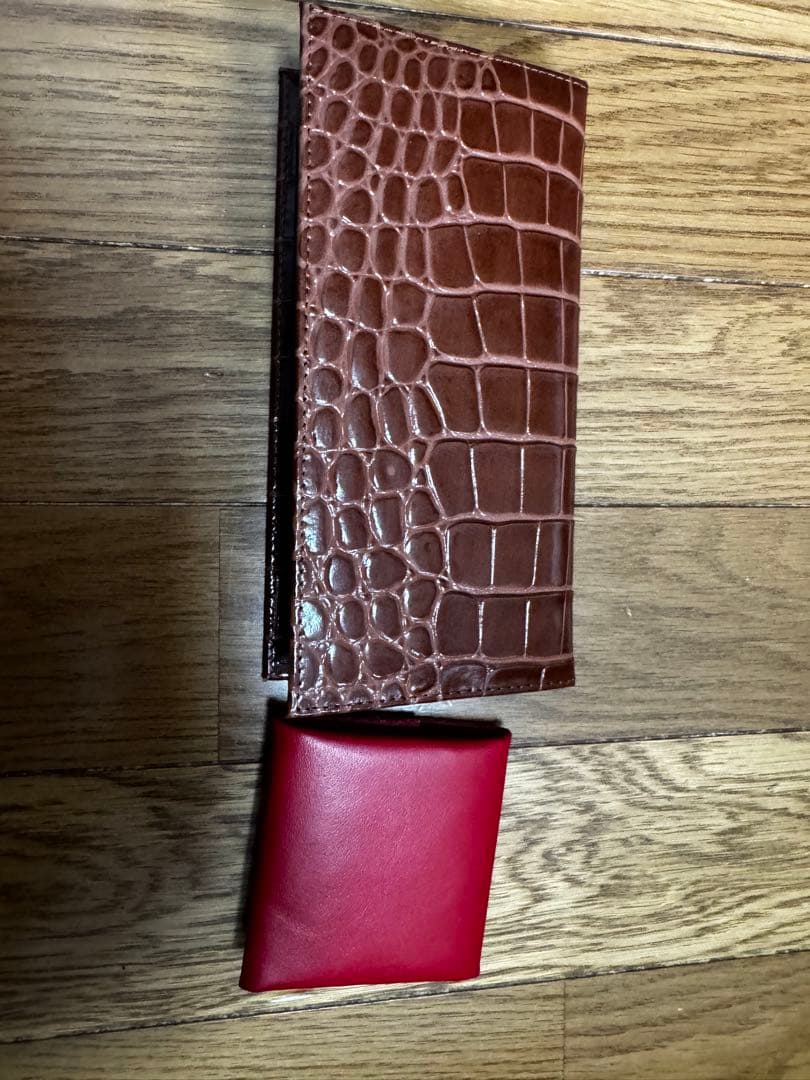 ✾*✾様 皇居 長財布 クロコダイル 型押し ブラウン　小銭入れ付き