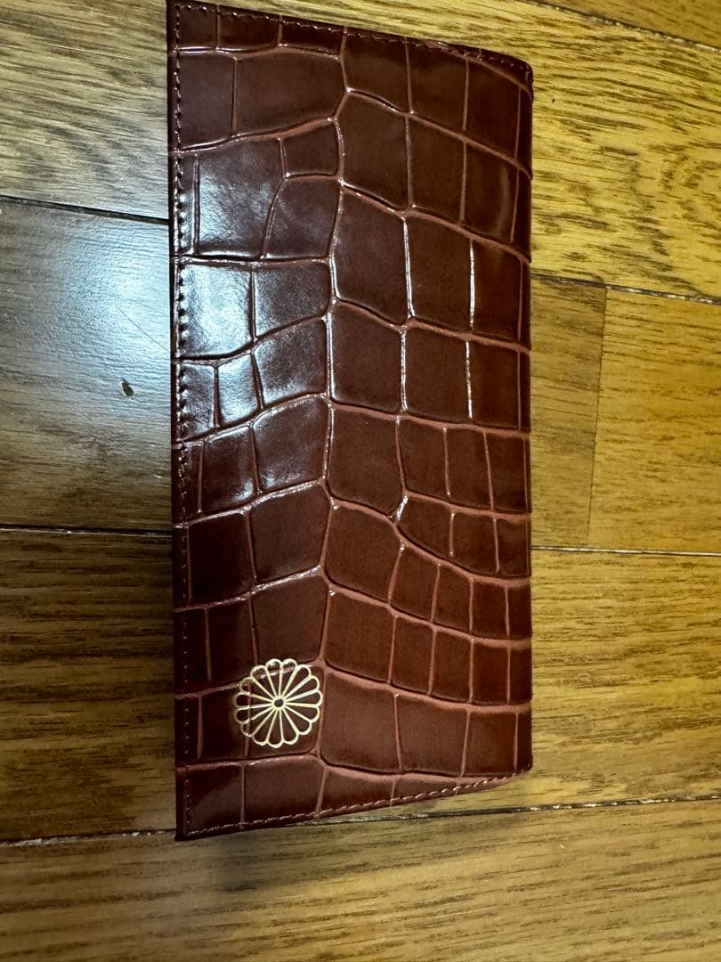 ✾*✾様 皇居 長財布 クロコダイル 型押し ブラウン　小銭入れ付き