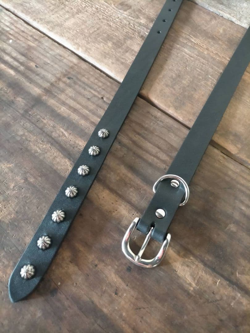 ヒデ男 ナローベルト スタッズベルト 30インチ ブラウン 20㎜