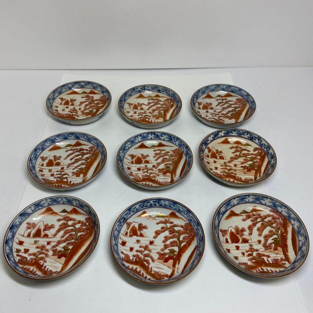 明治初期　九谷焼　17枚　幅11.5cm 東K7-1216①