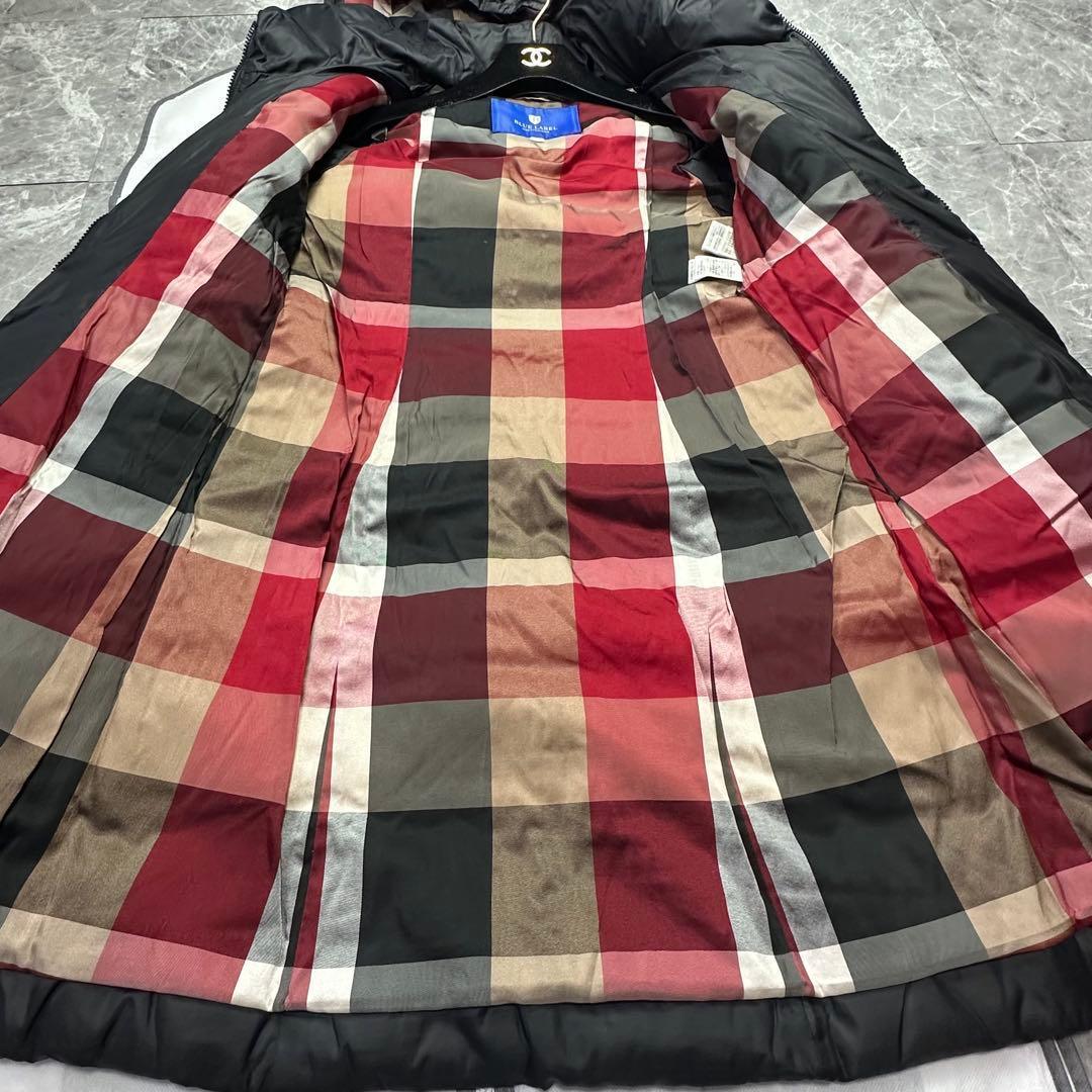 ブルーレーベルクレストブリッジ♡2wayダウンコート　ノバチェック 黒　L