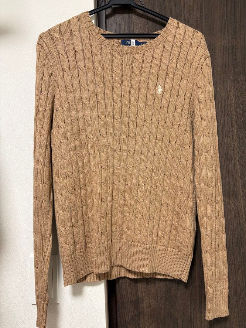 ラルフローレン　ケーブル編みニットセーター　ベージュL