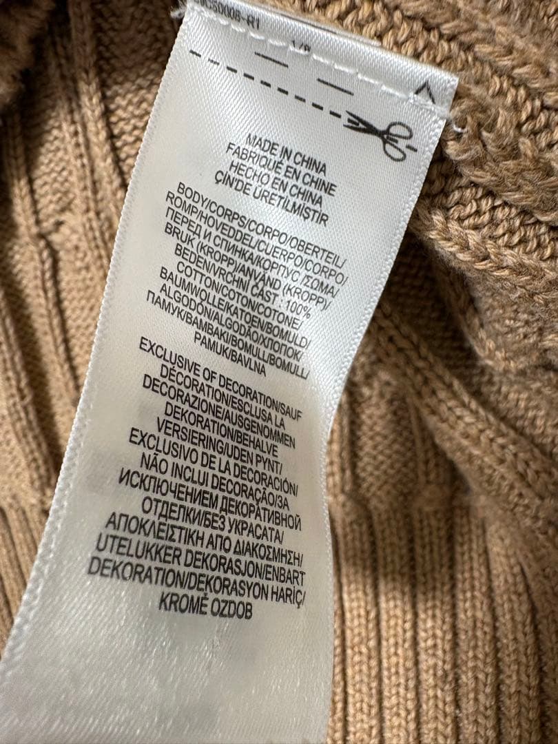 ラルフローレン　ケーブル編みニットセーター　ベージュL