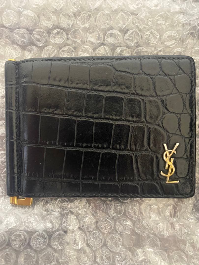 YSL クロコダイルレザー マネークリップ　サンローラン　財布