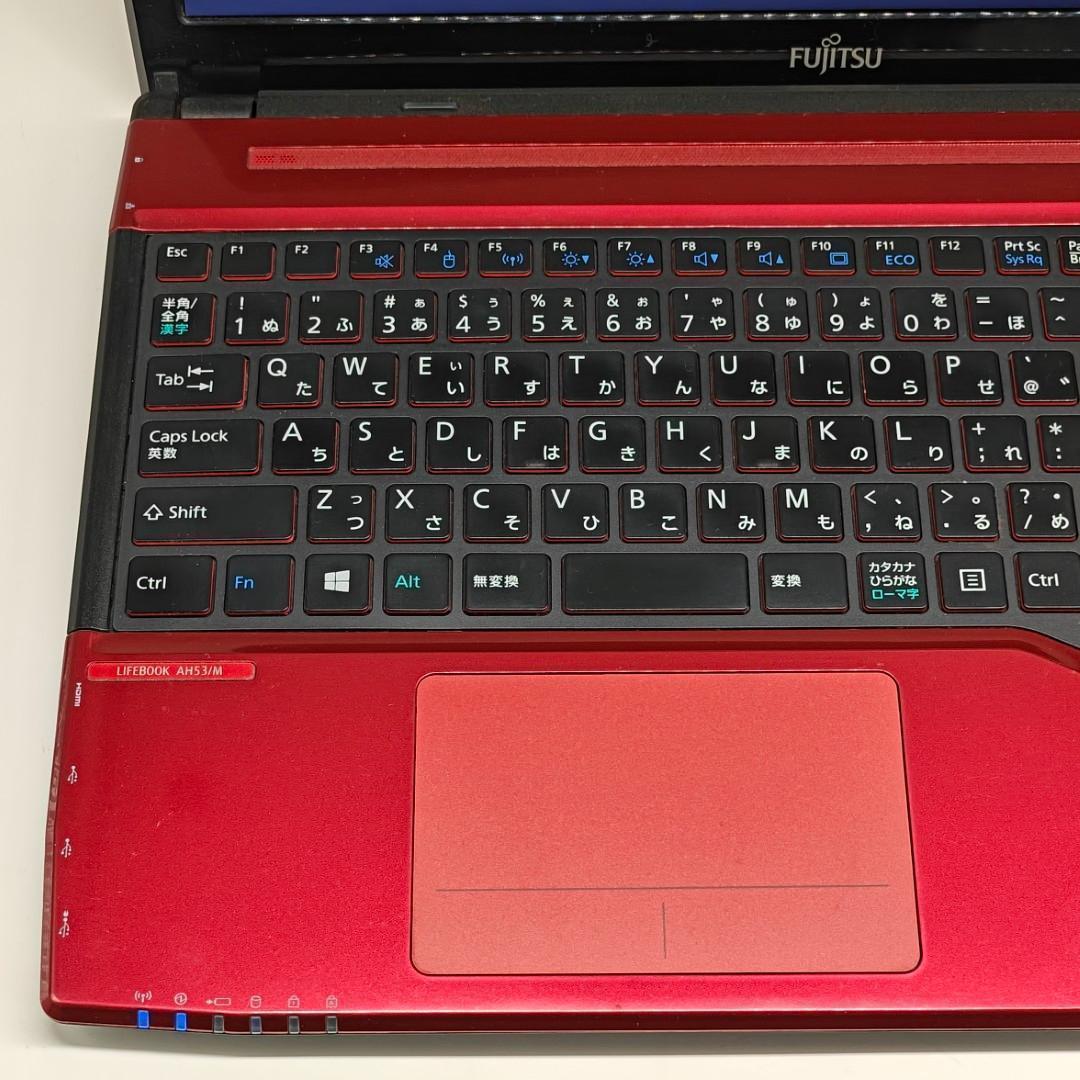 【富士通】LIFEBOOK 爆速i7 SSD512GB 16GB 赤 ノートPC