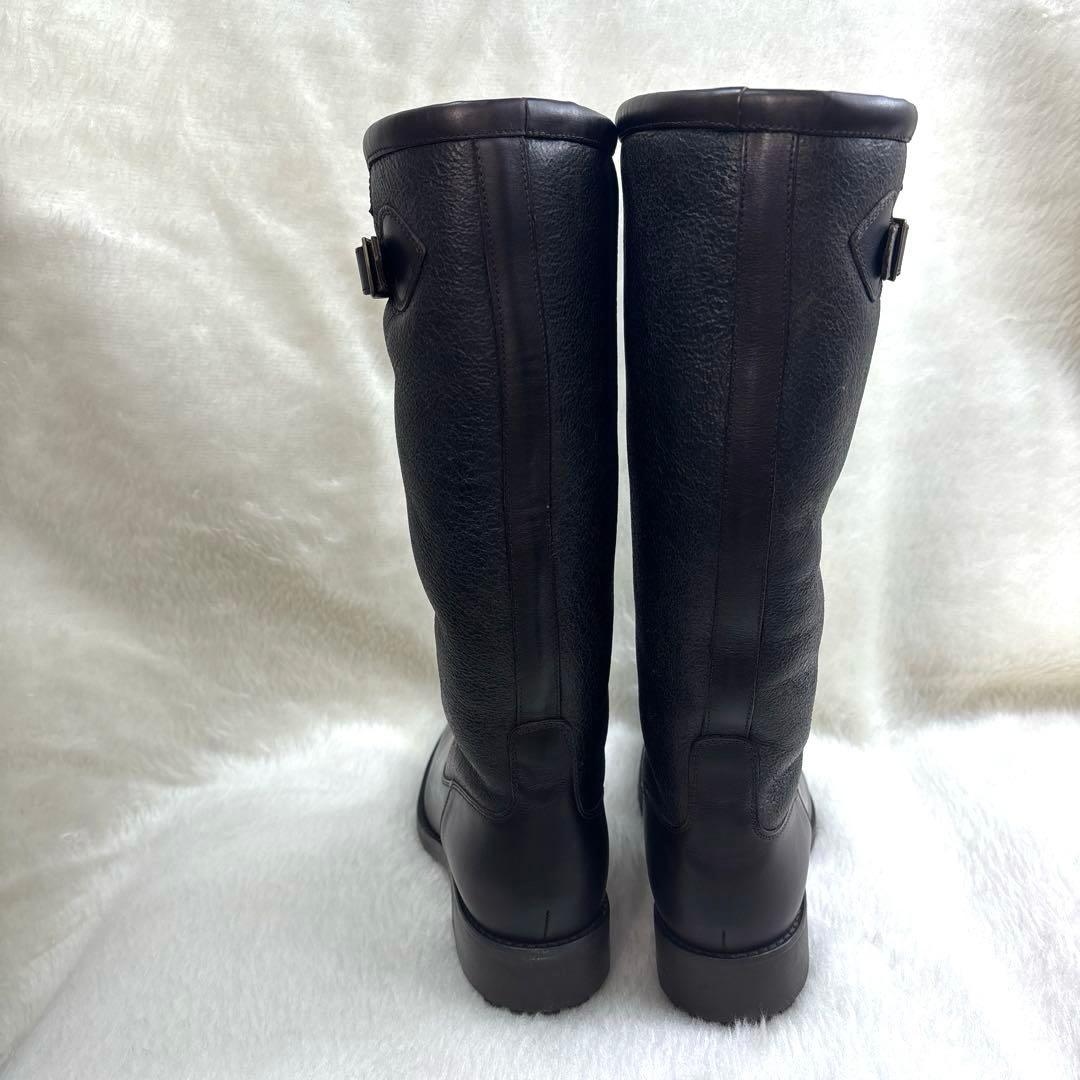 AIGLE エーグル◆ムートン　レザーロングブーツ　茶