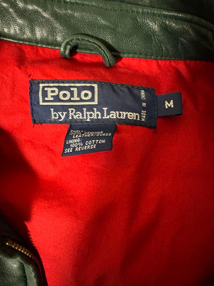 Polo by Ralph Lauren グリーン ラムレザージャケット M