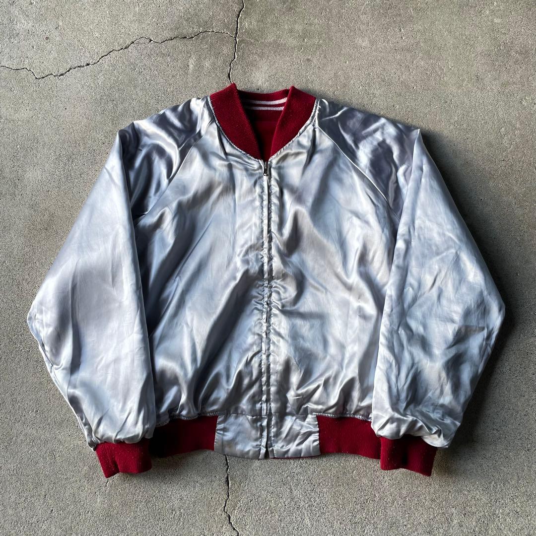 80s~ STRAY CATS 別珍 リバーシブル スカジャン ワインレッド L