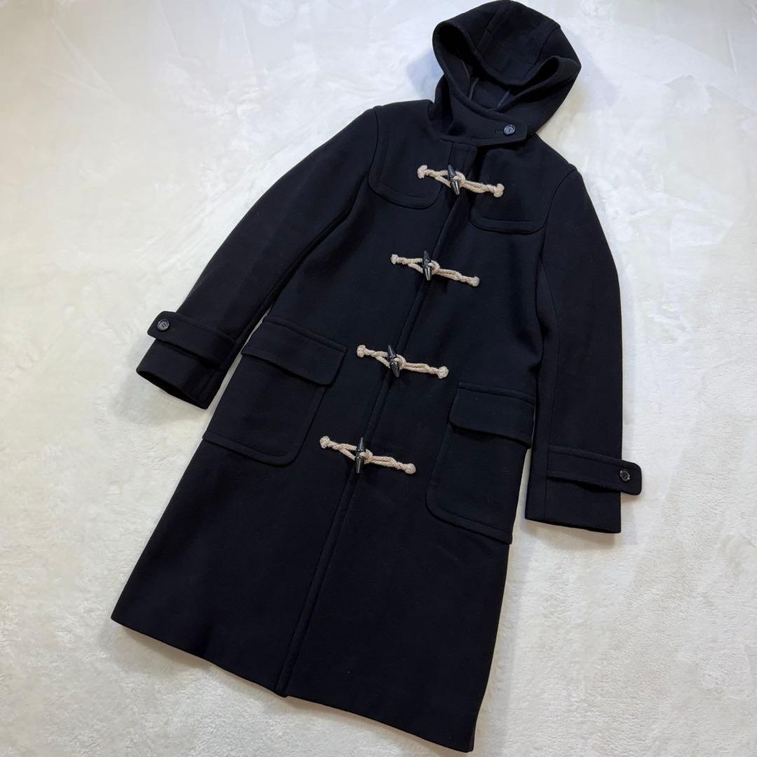 極美品 Drawer ドゥロワー ダッフルコート ロング丈 ウール 黒 38 M