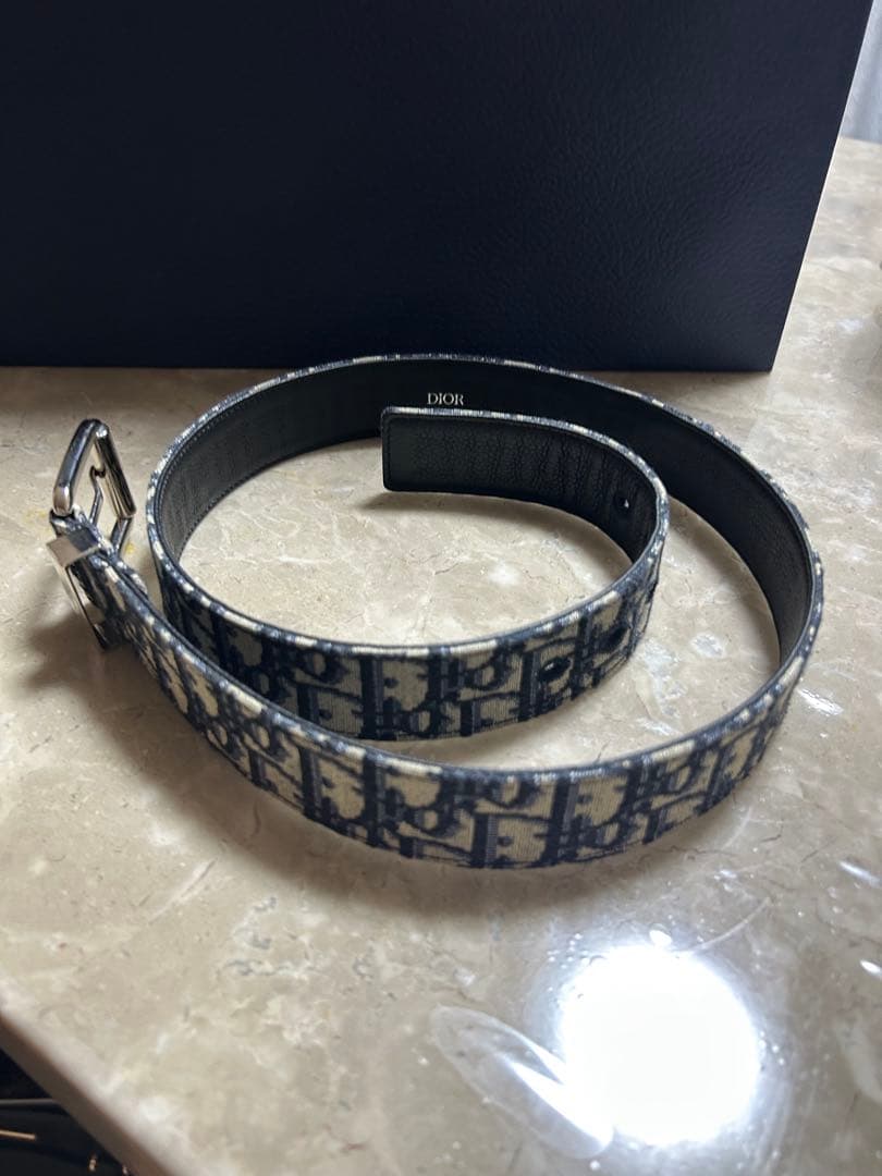 Dior　ベルト ディオールオブリークジャカード & グレインドカーフスキン
