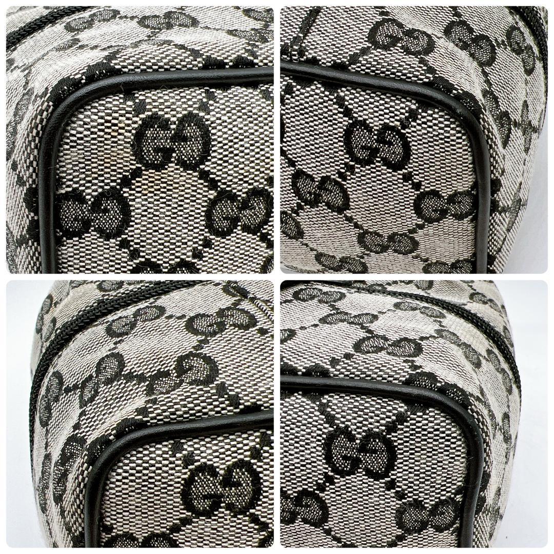 良品 GUCCI GGキャンバス プレート バニティポーチ 巾着 e650