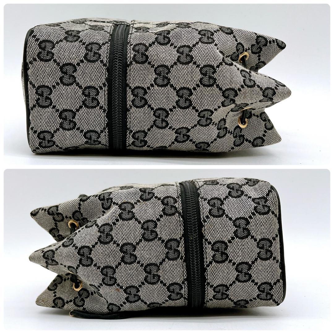 良品 GUCCI GGキャンバス プレート バニティポーチ 巾着 e650