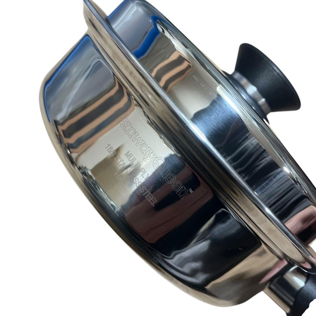 ほぼ未使用 Amway Queen 中フライパン ステンレス 鍋 IH対応