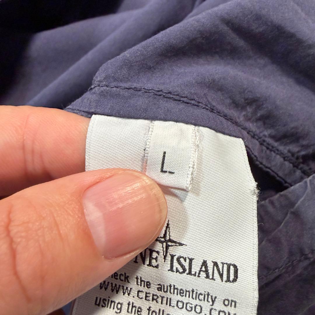 ストーンアイランド　ネイビー　長袖シャツ　Lサイズ 641510510