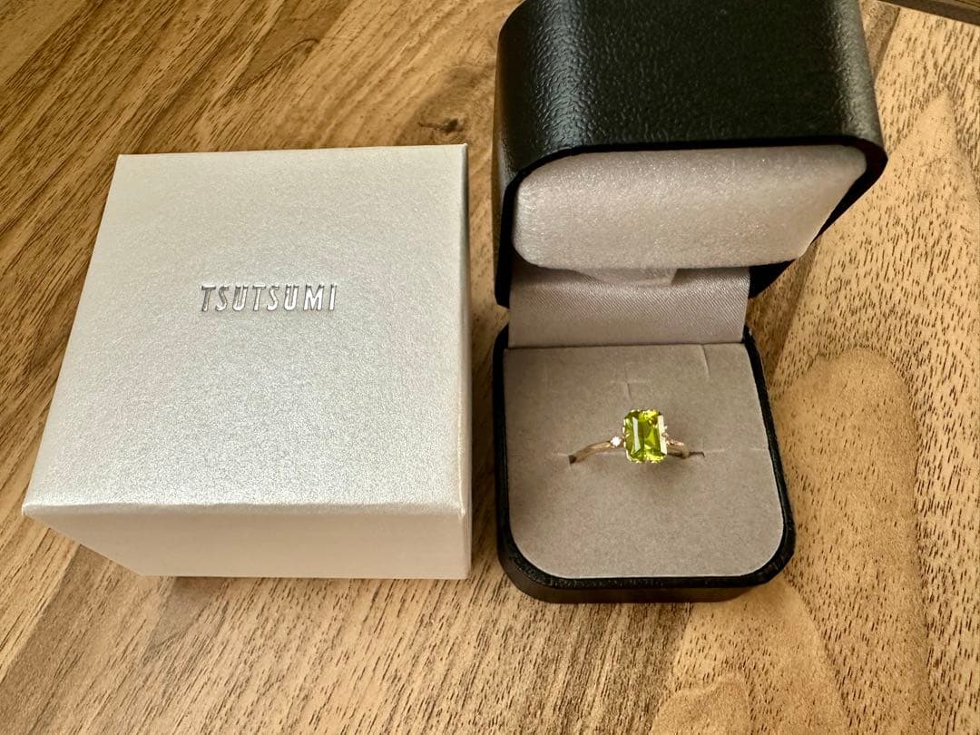 TSUTSUMI K10イエローゴールドペリドットリング15号