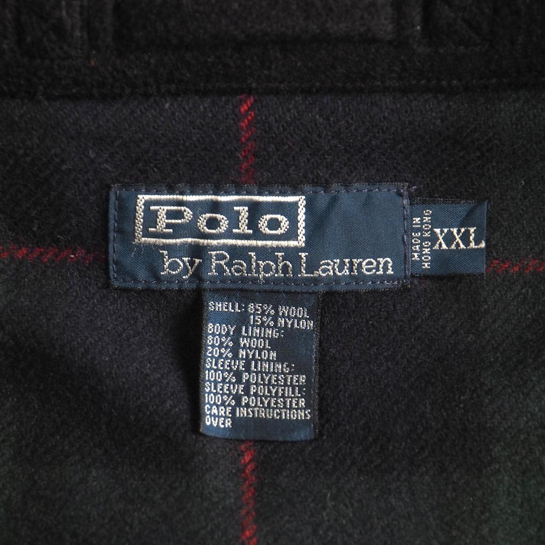 ラルフローレン　ウールジャケット　裏地チェック　ビッグサイズ　ブラック　美品