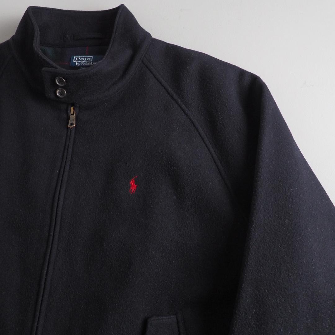 ラルフローレン　ウールジャケット　裏地チェック　ビッグサイズ　ブラック　美品