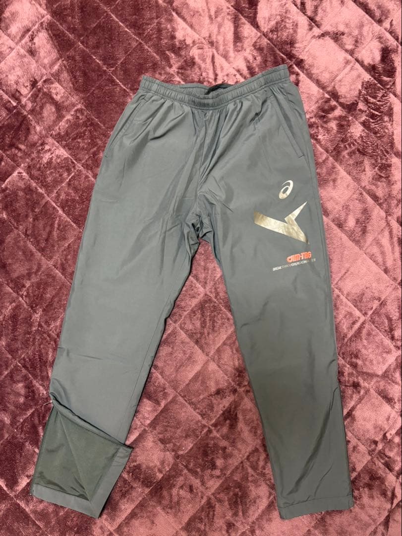 アシックス ウインドブレーカー裏トリコット上下セット 青　Ｌサイズ