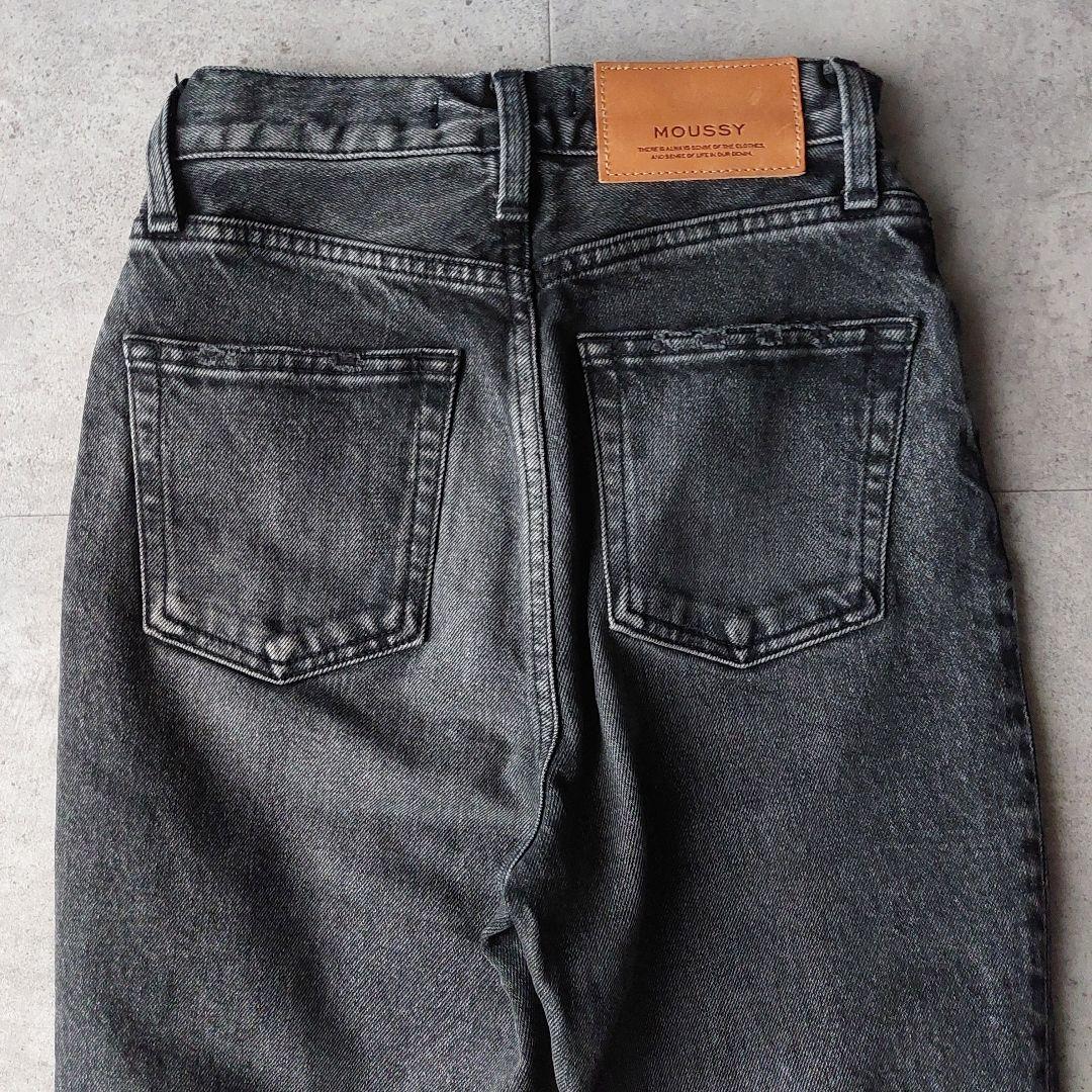 美品 MOUSSY MVS BLACK FLARE 23 マウジー フレアデニム
