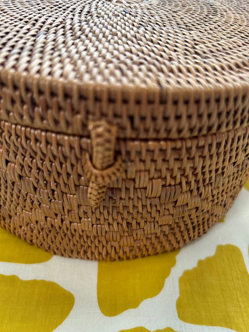 雑貨　アタ 編み2段ランチバスケット　2個セット裁縫道具　小物入れ バリ