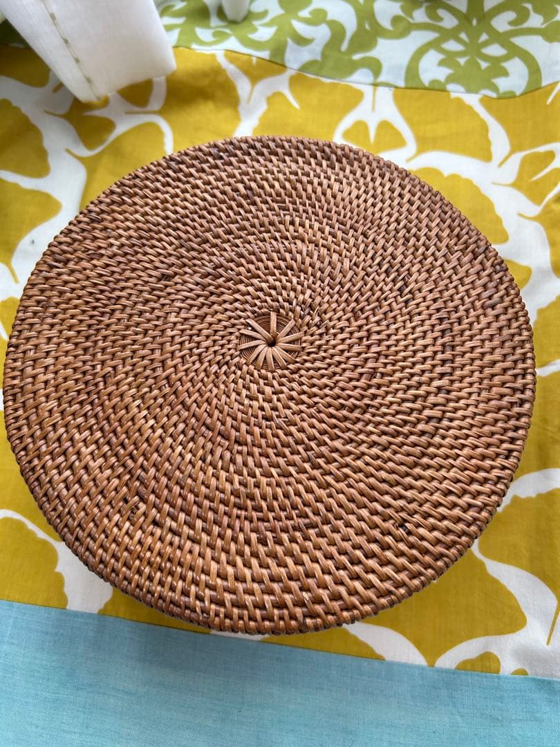 雑貨　アタ 編み2段ランチバスケット　2個セット裁縫道具　小物入れ バリ