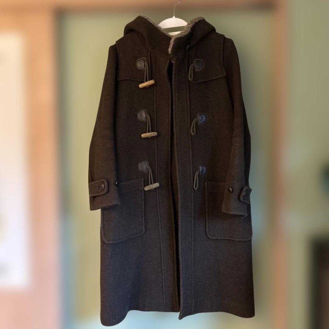 ミナペルホネン　ダークブラウン ダッフルコート フード付き