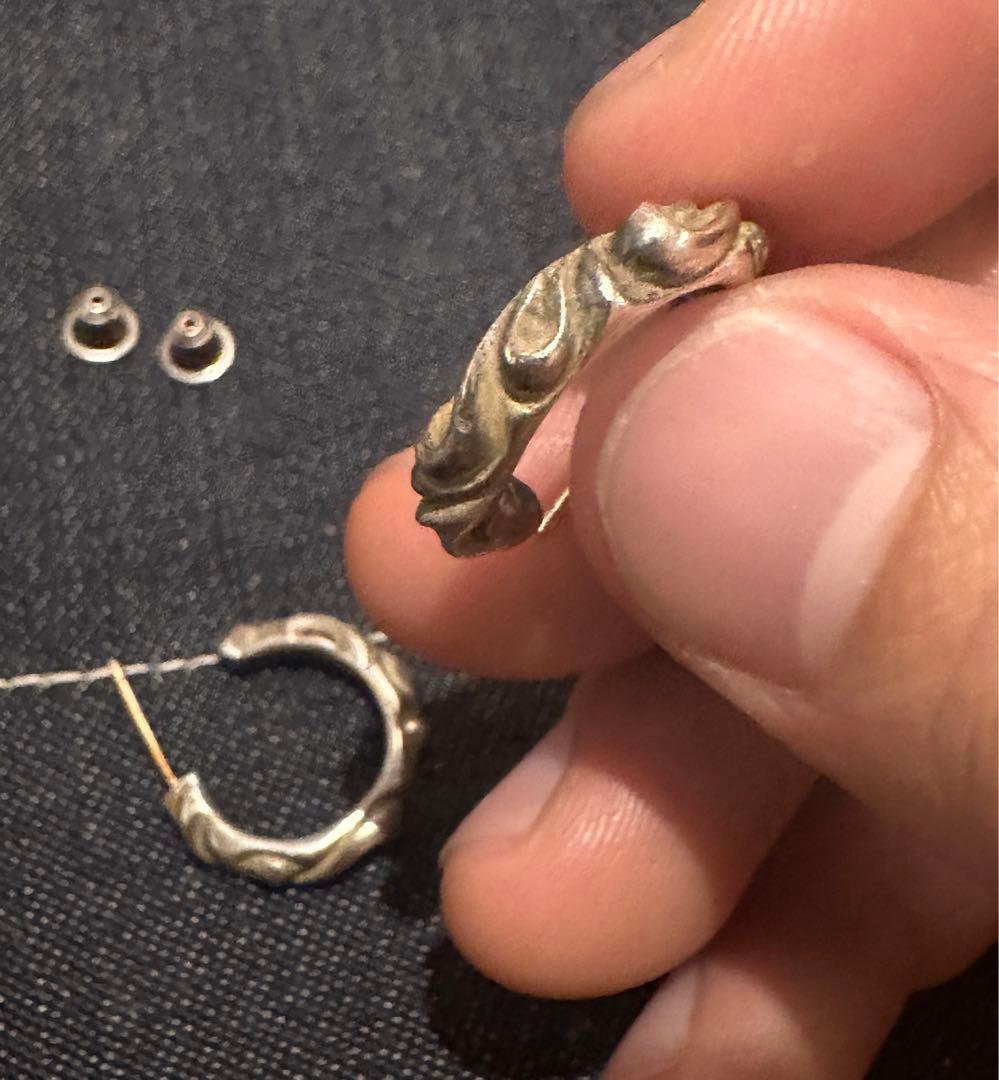 クロムハーツ スクロール フープイヤリング 両耳セット