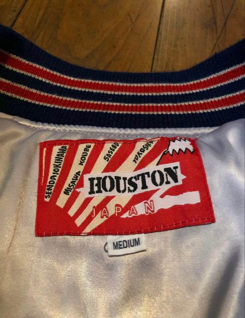 刺繍入りHouston ベロアスカジャン ネイビー