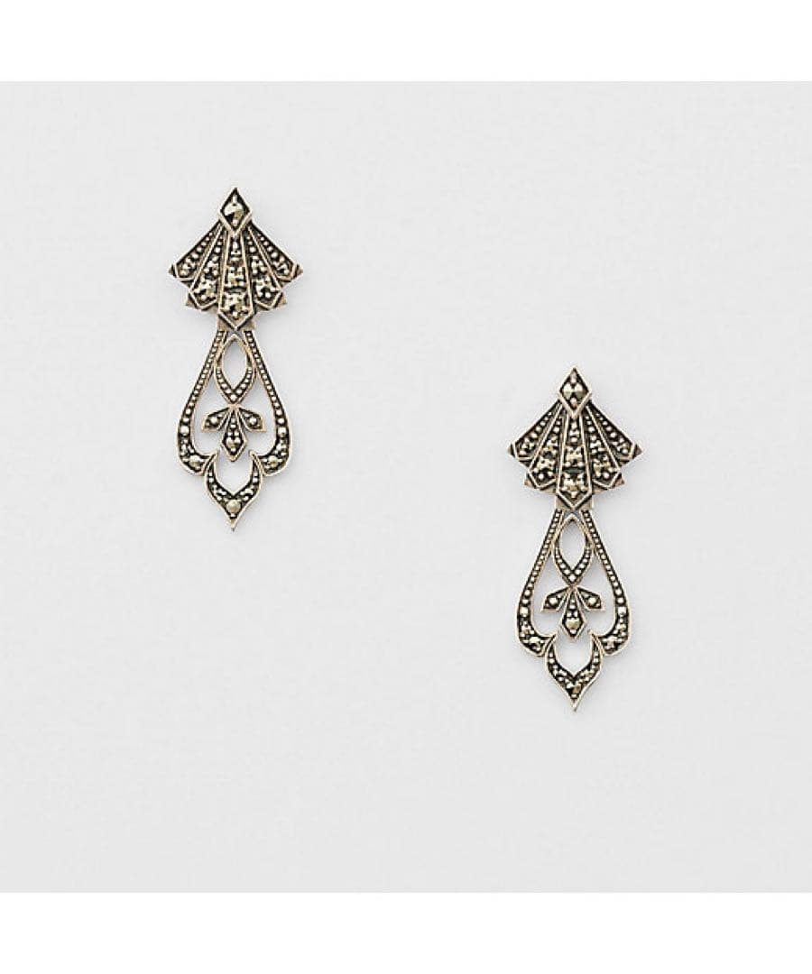 アガット　シルバーマーカサイトピアス