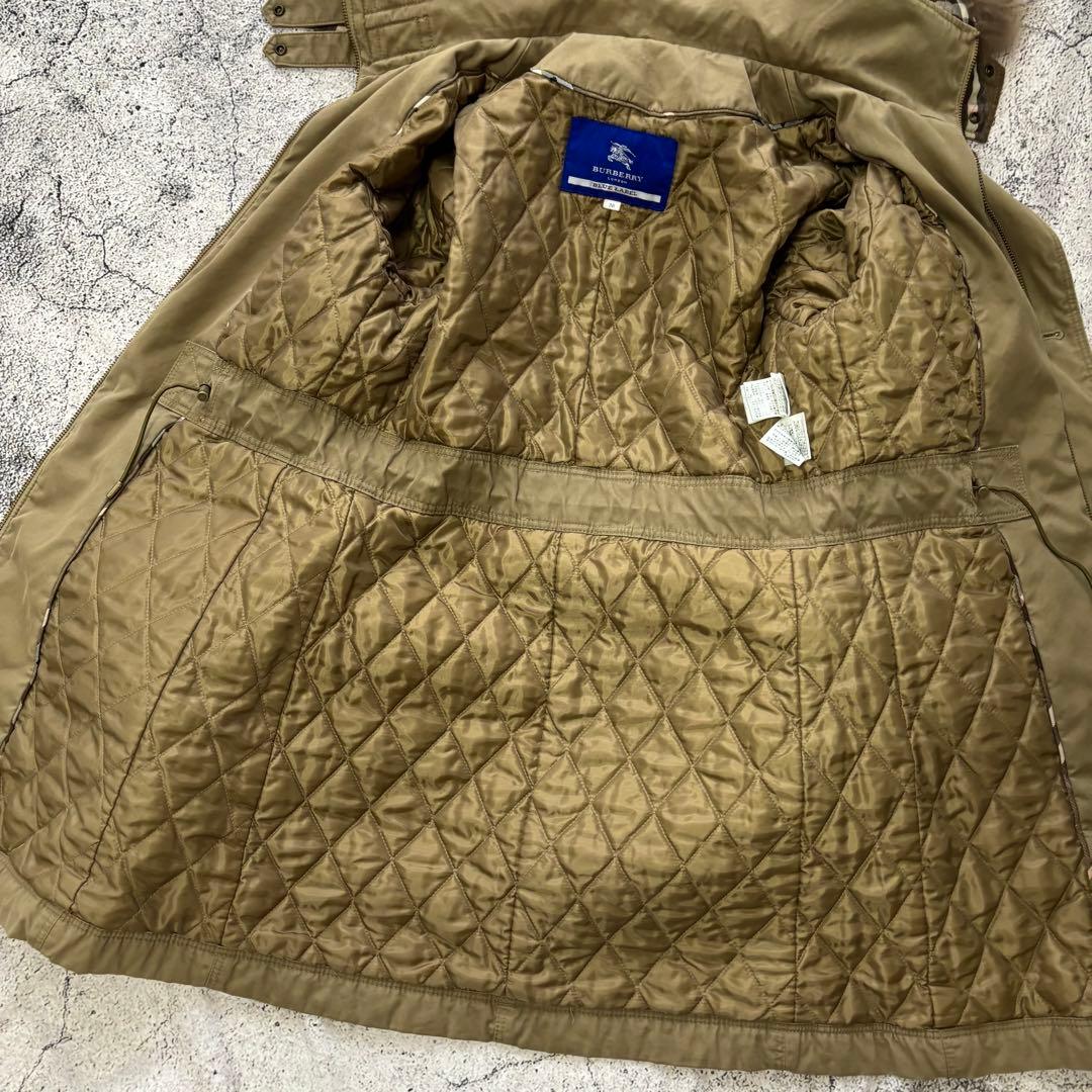 y2k バーバリーブルーレーベル　リアルファー　中綿　ミリタリージャケット