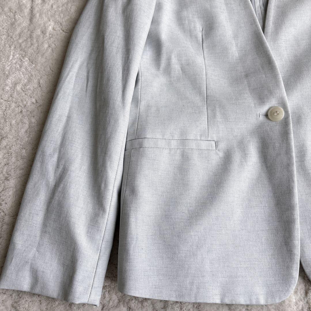 PLST綿麻混カラーレスパンツスーツ ジャケットMパンツS 春夏