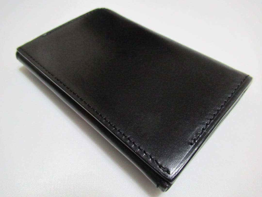 ポールスミス 新品訳あり！マルチストライプトリム牛革名刺入れ カードケース 黒