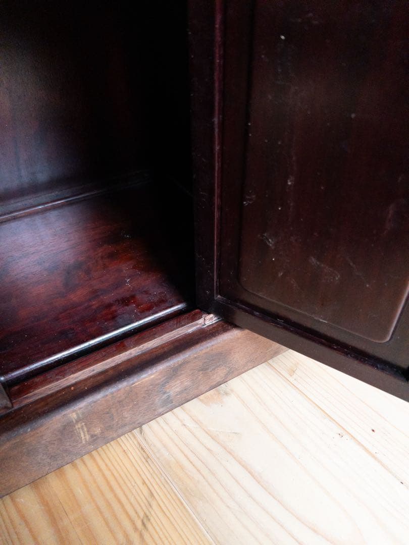 茶箪笥　天然木　茶棚　和室家具　彫刻　高級家具　ビンテージ　アンティーク